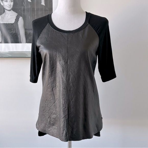 Danier Tops - Danier Leather Fronted TShirt Top